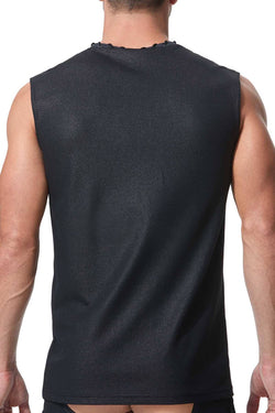 Gregg Homme Black Italian-Jersey Mythic Laced V-Neck Muscle Top thumbnail 3
