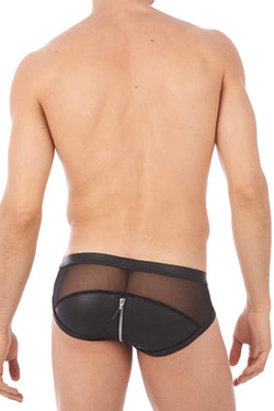Gregg Homme Black Leather-Look Reckless Zipper Brief thumbnail 2