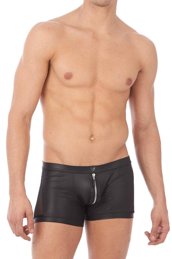 Gregg Homme Black Leather-Look Reckless Zipper Trunk