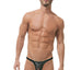 Gregg Homme Black Pleather/Mesh X Thong