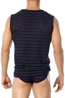Gregg Homme Black Sheer Stripe Muscle Tank thumbnail 2