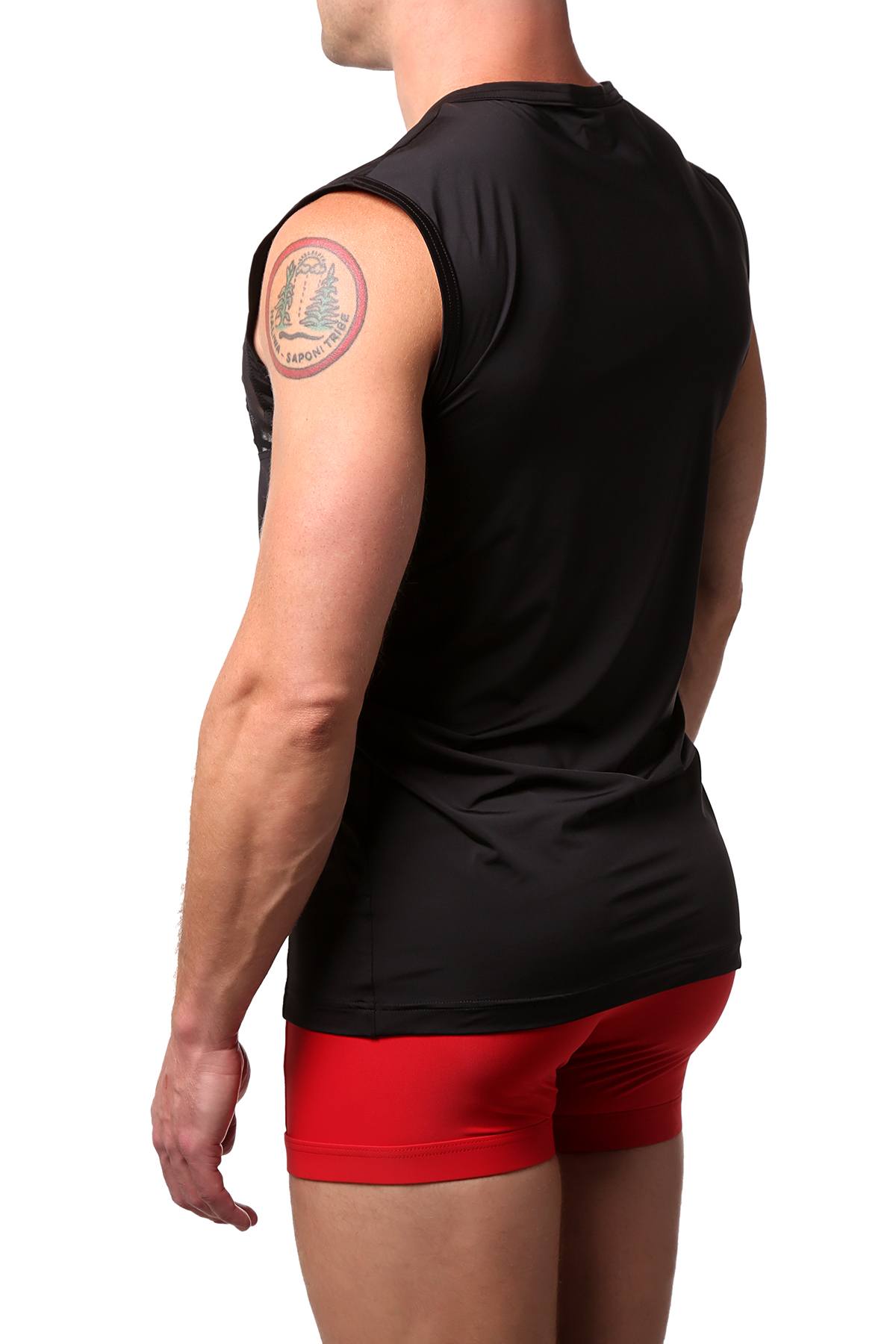 Gregg Homme Black Soiree Microfiber Mesh Muscle Shirt