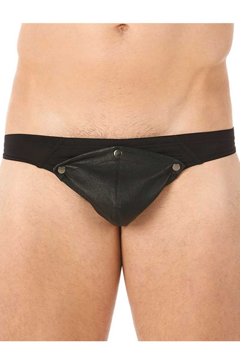 Gregg Homme Black Undo Detachable Leather Pouch Thong