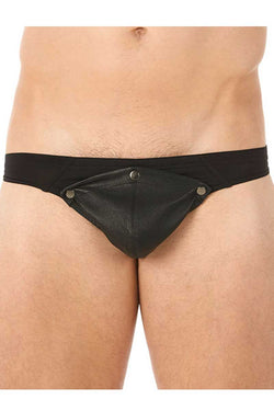 Gregg Homme Black Undo Detachable Leather Pouch Thong thumbnail 3