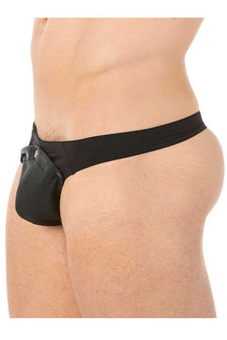 Gregg Homme Black Undo Detachable Leather Pouch Thong thumbnail 1