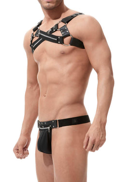 Gregg Homme Black Unzip Leather Chest Harness thumbnail 2