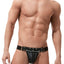 Gregg Homme Black Unzip Leather Waist-Harness Thong