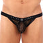 Gregg Homme Black Wired Mesh C-Ring Thong