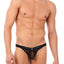 Gregg Homme Black Wired Mesh C-Ring Thong