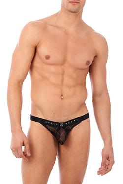 Gregg Homme Black Wired Mesh C-Ring Thong thumbnail 1