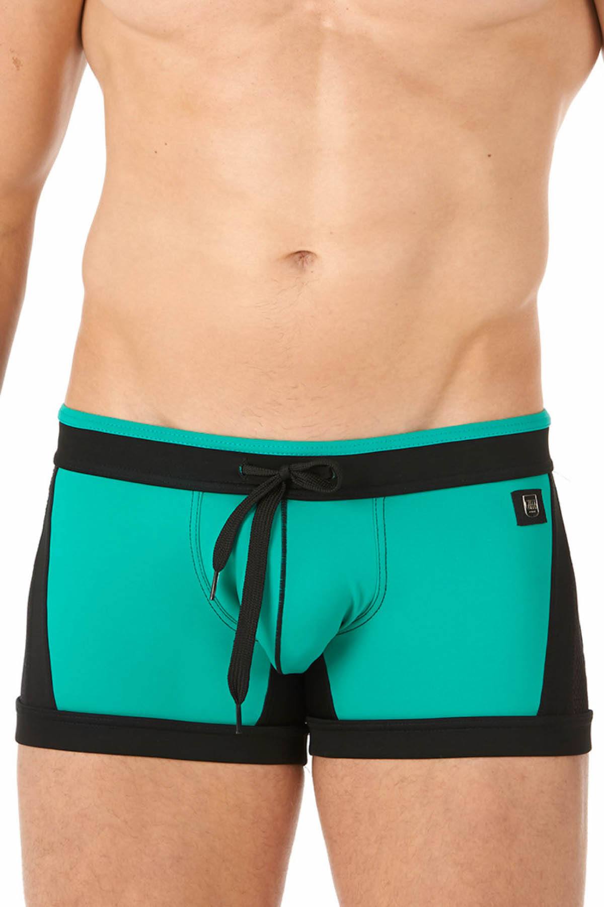 Gregg Homme Emerald Deep-Dive Mesh-Inset Swim Trunk