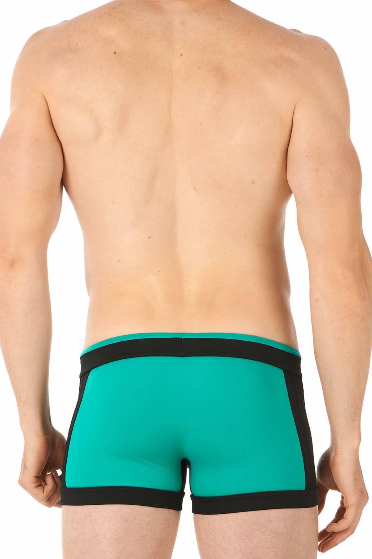 Gregg Homme Emerald Deep-Dive Mesh-Inset Swim Trunk