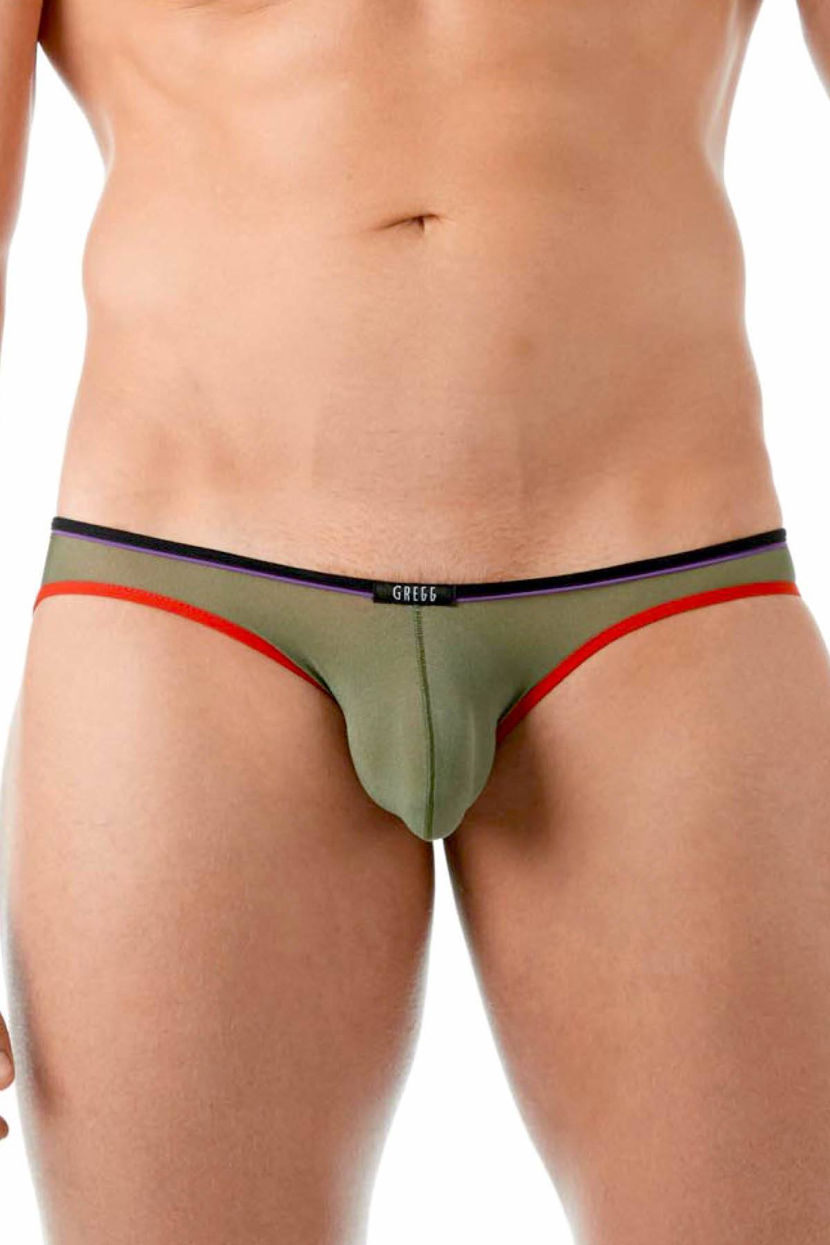Gregg Homme Khaki Affair Sheer Knit Brief