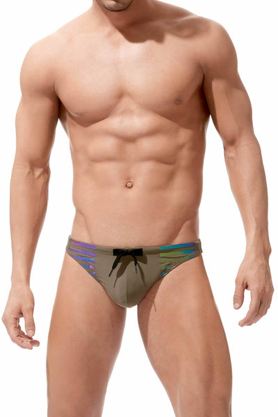 Gregg Homme Khaki Reflector Swim Thong