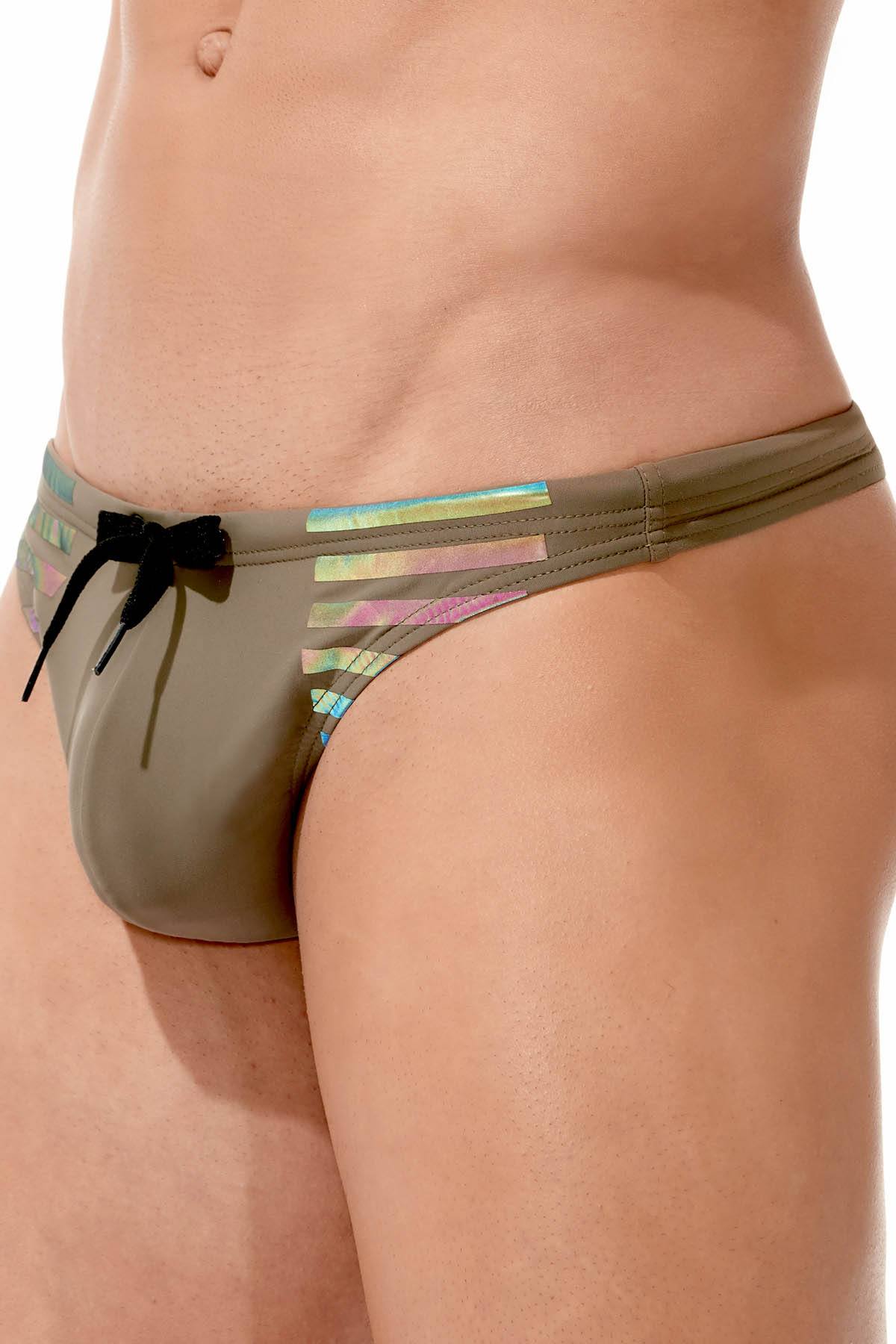 Gregg Homme Khaki Reflector Swim Thong