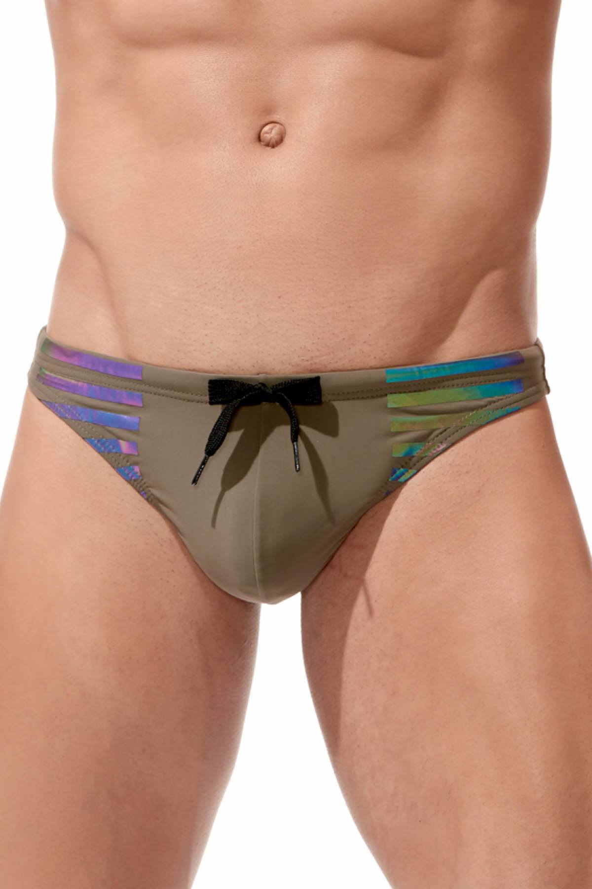 Gregg Homme Khaki Reflector Swim Thong