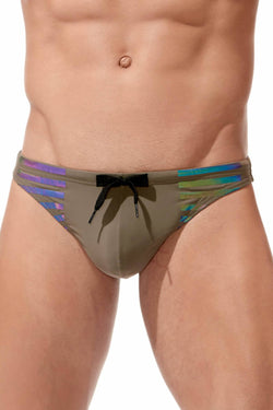 Gregg Homme Khaki Reflector Swim Thong thumbnail 2