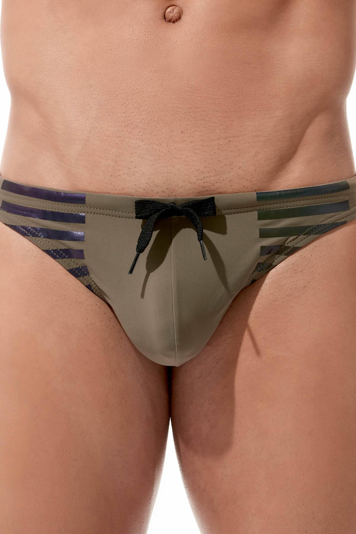 Gregg Homme Khaki Reflector Swim Thong