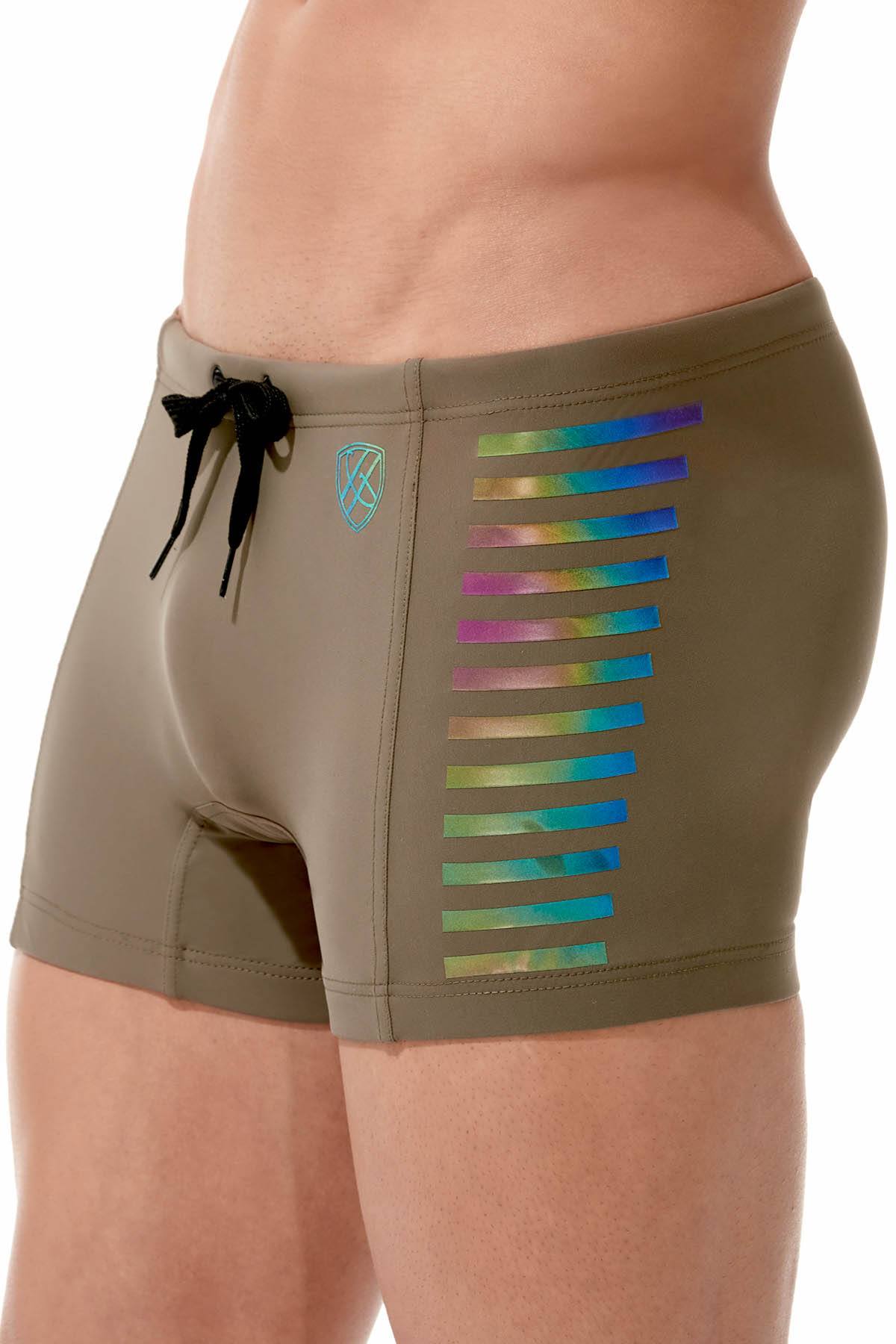 Gregg Homme Khaki Reflector Swim Trunk