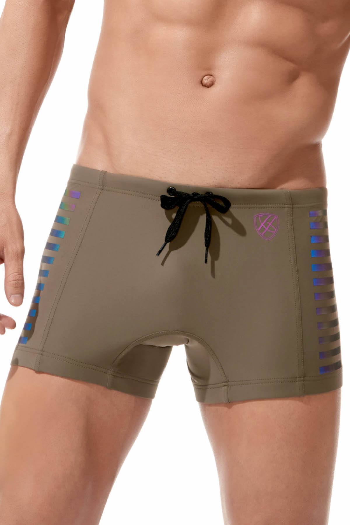 Gregg Homme Khaki Reflector Swim Trunk