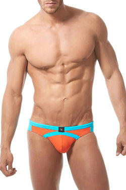 Gregg Homme Orange/Aqua Sea Reef Swimwear Brief thumbnail 1