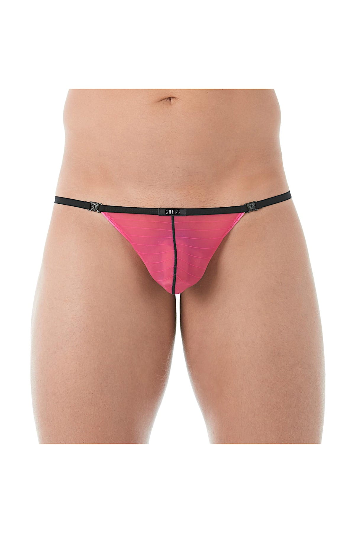 Gregg Homme Pink Mesh Suspender C-Ring String