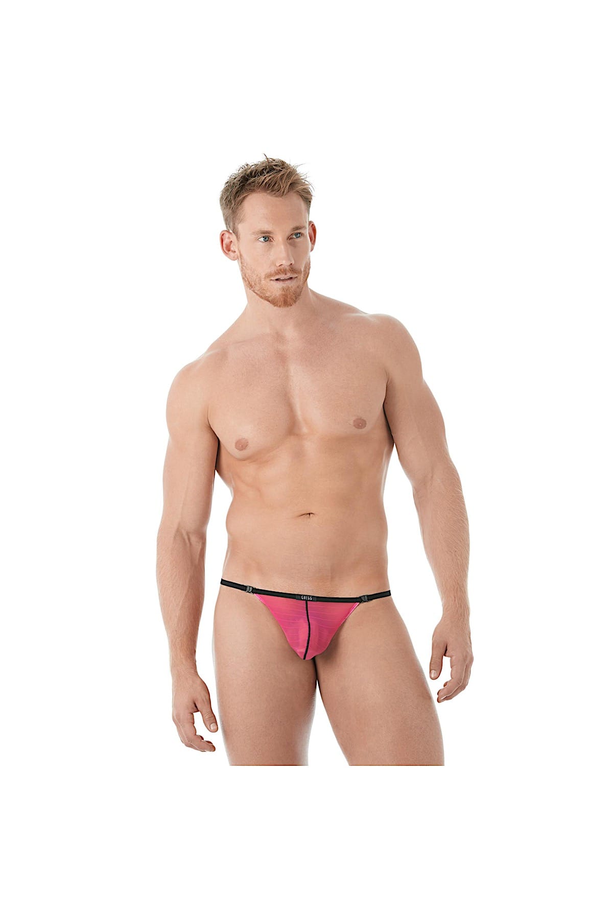 Gregg Homme Pink Mesh Suspender C-Ring String