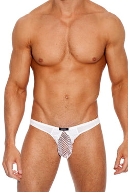 Gregg Homme White Beyond-Doubt Mesh Maximizer Thong thumbnail 1