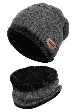 Grey Ultra-Soft 2Pc Fleece-Lined Beanie/Neck Warmer thumbnail 2