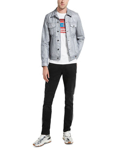 Guess Dillon Ski Logo Denim Jacket With Coating Silver City thumbnail 4