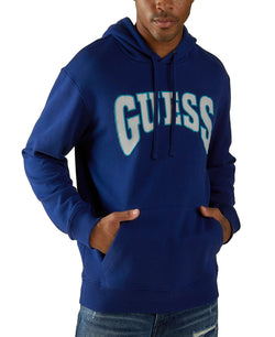 Guess Logo Graphic Hoodie Blue thumbnail 4