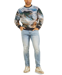 Guess Willis Landscape-print Fleece Sweatshirt Mountain Print thumbnail 2