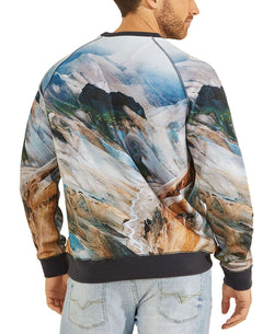 Guess Willis Landscape-print Fleece Sweatshirt Mountain Print thumbnail 3