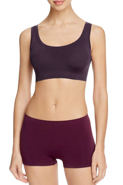 HANRO Prune Purple Touch Feeling Crop Top Lounge Bra thumbnail 2