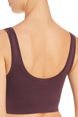 HANRO Prune Purple Touch Feeling Crop Top Lounge Bra thumbnail 3