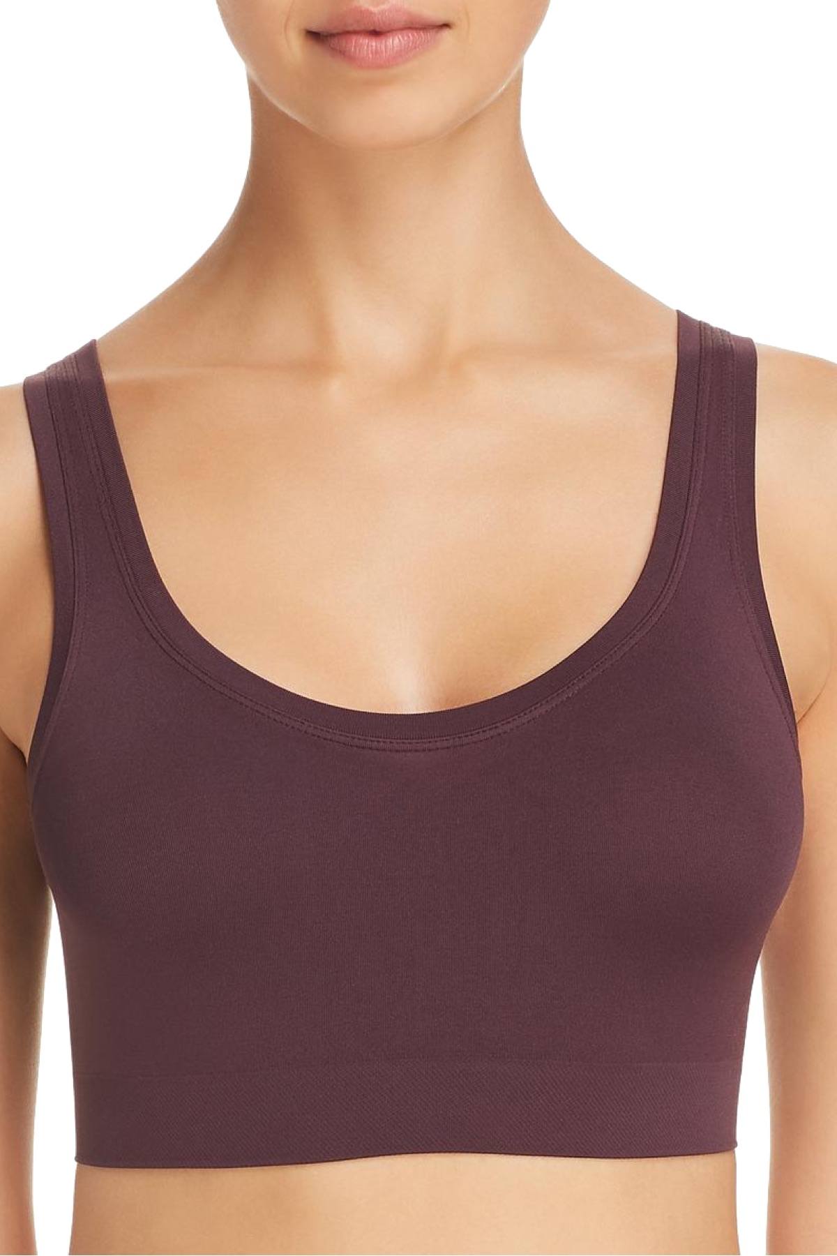 HANRO Prune Purple Touch Feeling Crop Top Lounge Bra