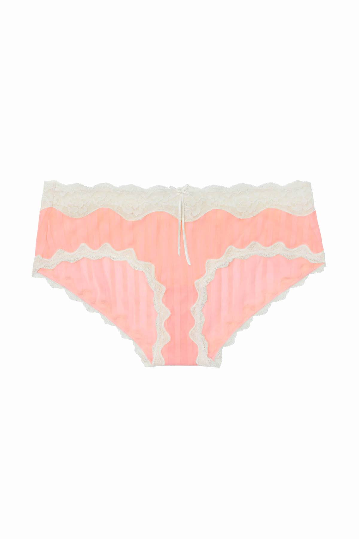 HEIDI By Heidi Klum Candlelight-Peach/Pristine Mesh/Lace Striped Hipster
