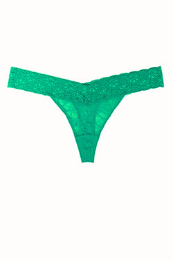 HEIDI By Heidi Klum Deep-Green Stretch Lace Thong thumbnail 3
