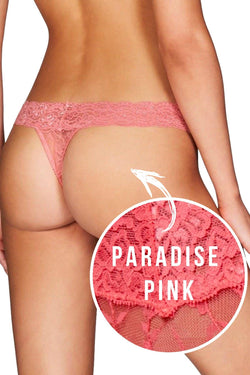 HEIDI By Heidi Klum Paradise-Pink Stretch Lace Thong thumbnail 3