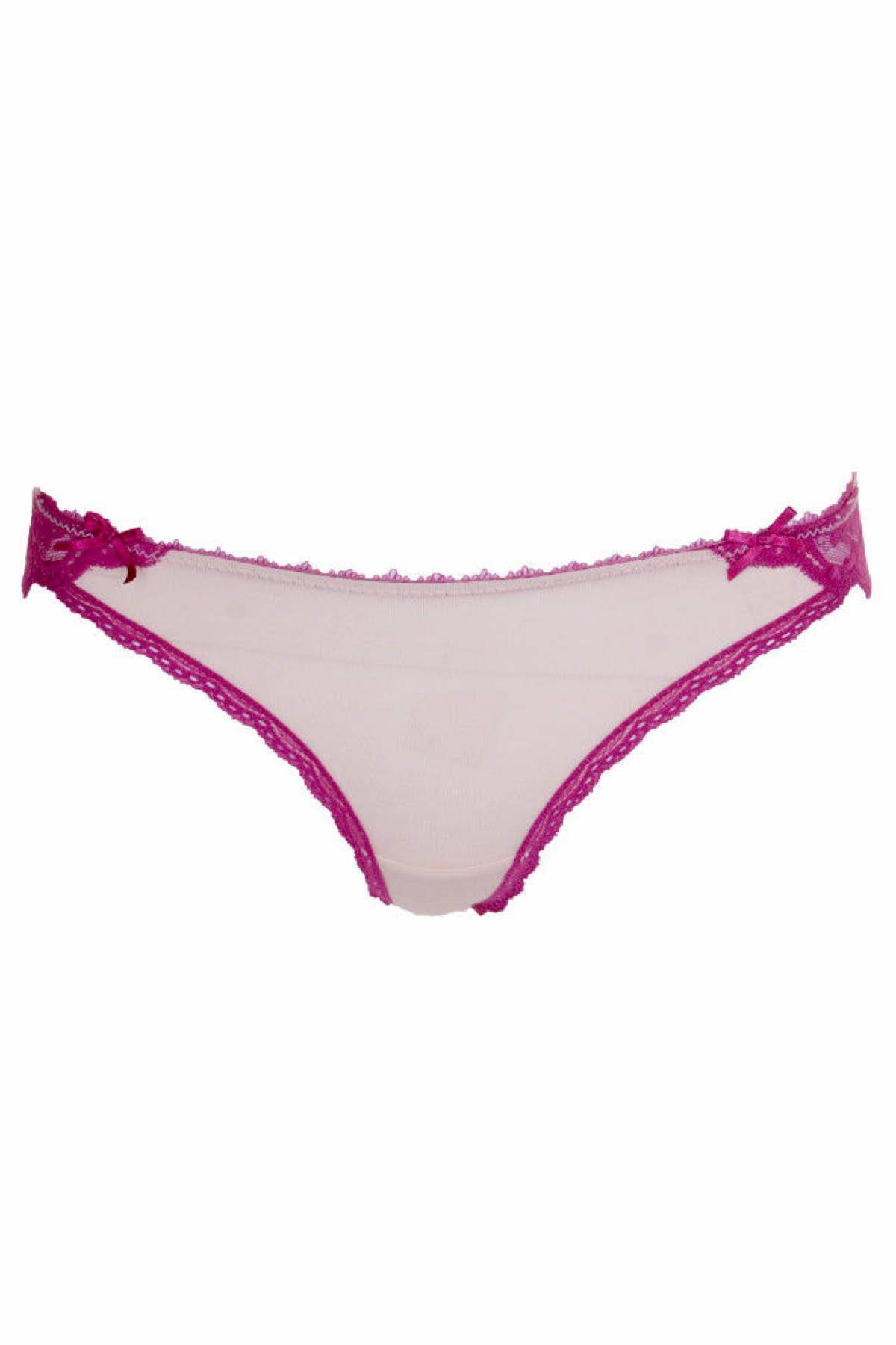 HEIDI By Heidi Klum Peony/Wild-Aster Lace-Trim Modal Bikini Panty