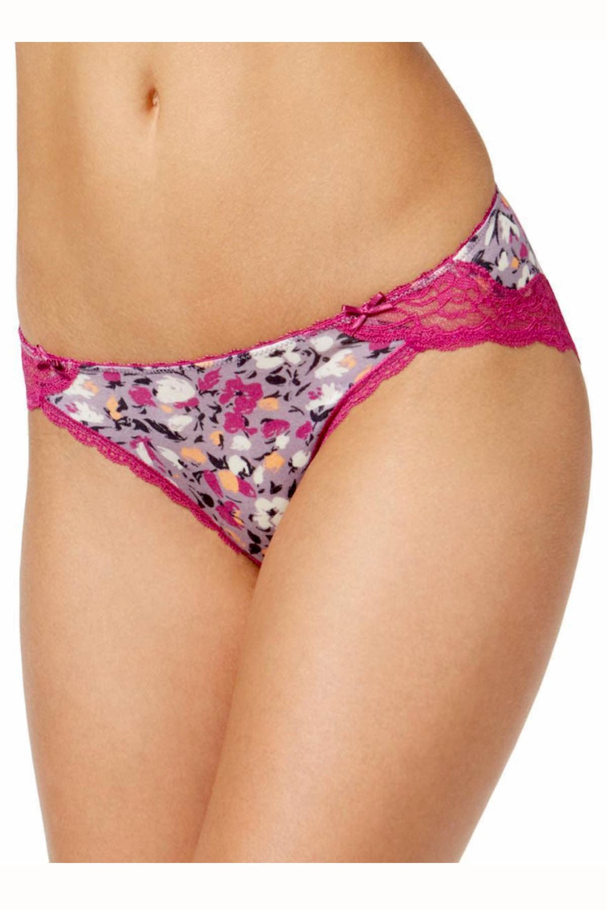 HEIDI By Heidi Klum Purple Lace-Trim Modal Bikini Panty