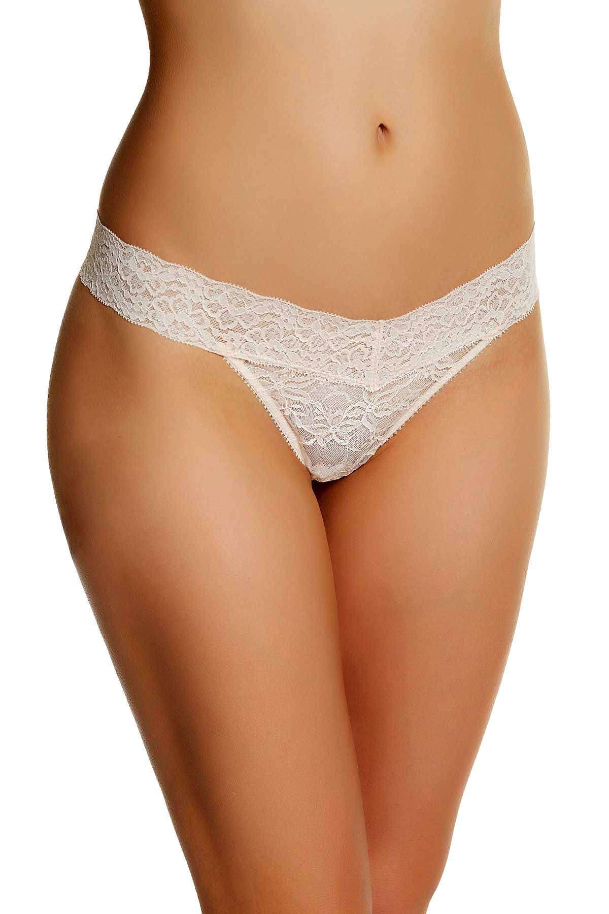 HEIDI By Heidi Klum Silver Peony Stretch Lace Thong
