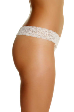 HEIDI By Heidi Klum Silver Peony Stretch Lace Thong thumbnail 3