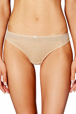HEIDI By Heidi Klum Toasted-Almond Stretch French-Cut Lace Thong thumbnail 2