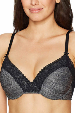 HEIDI by Heidi Klum Black/Dark-Marl Lace T-Shirt Bra thumbnail 4
