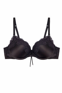 HEIDI by Heidi Klum Black Satin/Lace Subtle-Lift Bra thumbnail 3
