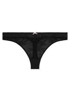 HEIDI by Heidi Klum Black Stretch French-Cut Lace Thong thumbnail 2