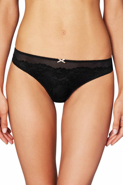 HEIDI by Heidi Klum Black Stretch French-Cut Lace Thong