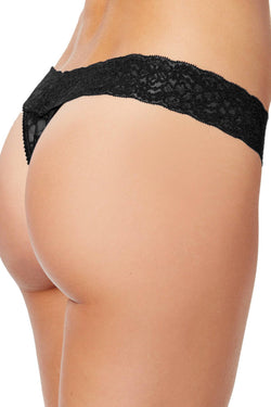 HEIDI by Heidi Klum Black Stretch Lace Thong thumbnail 2
