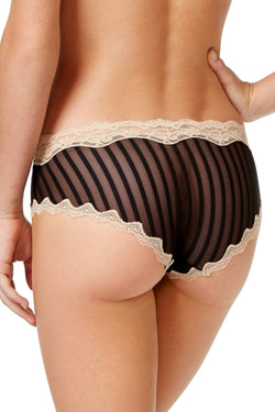 HEIDI by Heidi Klum Black/Toasted-Almond Mesh and Lace Striped Hipster thumbnail 4